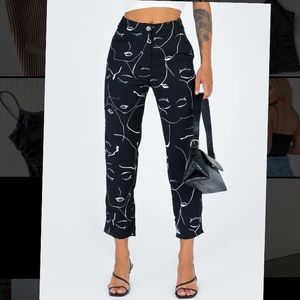 Princess Polly Zavia Abstract Face Pattern Taper Pant